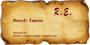 Resch Emese névjegykártya